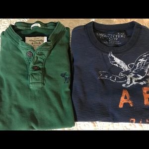 Abercrombie Fitch, American Eagle men’s small.